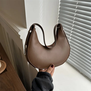 Qfdian Fashion Luxury Women Underarm Bag PU Leather Hobo Shoulder Bag For Women Small Clutch Handbag Purse Ladies Travel Tote Bags